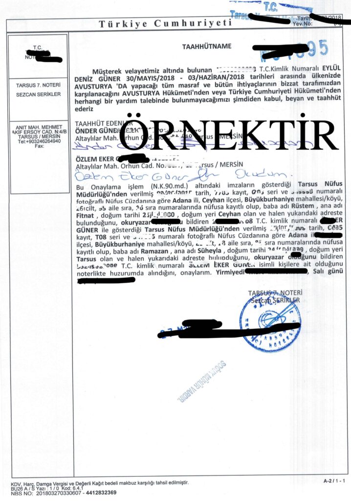 Tahhütname örneği sponsorların noterden çıkması gereken